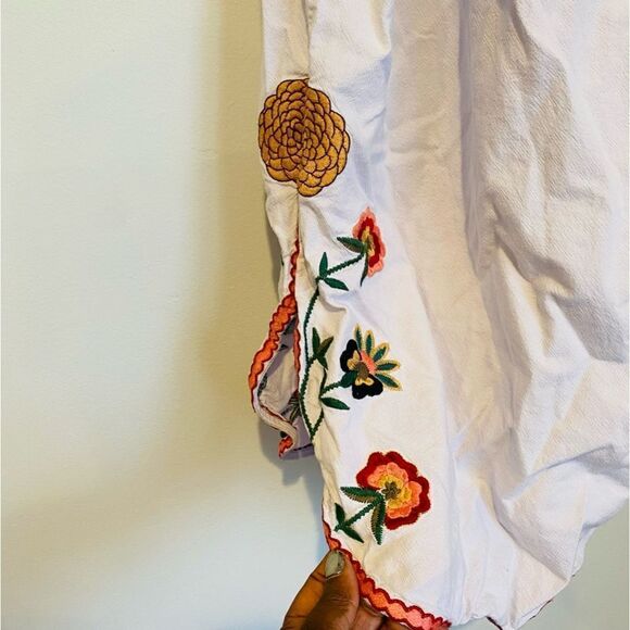 ZARA SS17 SKY BLUE OFF-THE-SHOULDER EMBROIDERED DRESS SIZE LARGE - Picture 4 of 9